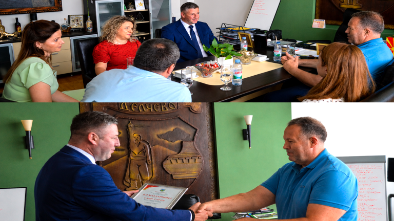 Прием за генералниот секретар на Црвен крст, Саит Саити во кабинетот на градоначалникот Гоцевски